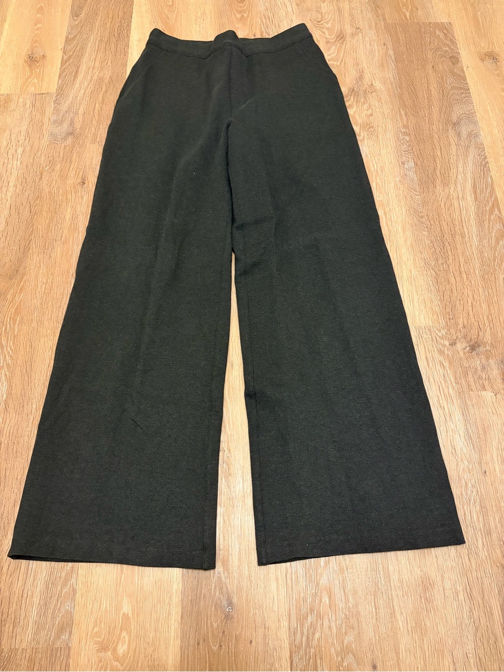 Spanx Ponte Wide Leg Large Tall Charcoal Black Wide Leg Pants Office Siren
